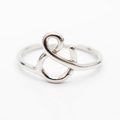 925 Sterling Silver "& / Ampersand" Design Ring Size 7