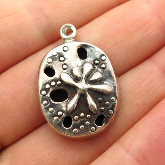 925 Sterling Silver Cutout Sand Dollar Design Pendant