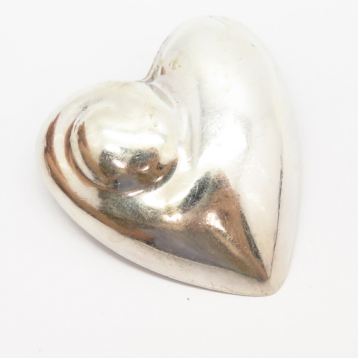 925 Sterling Vintage Mexico Hollow Heart Design Statement Pin Brooch / Pendant