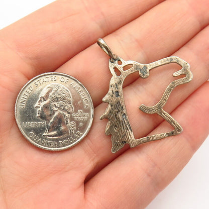 925 Sterling Silver Horse Head Design Pendant