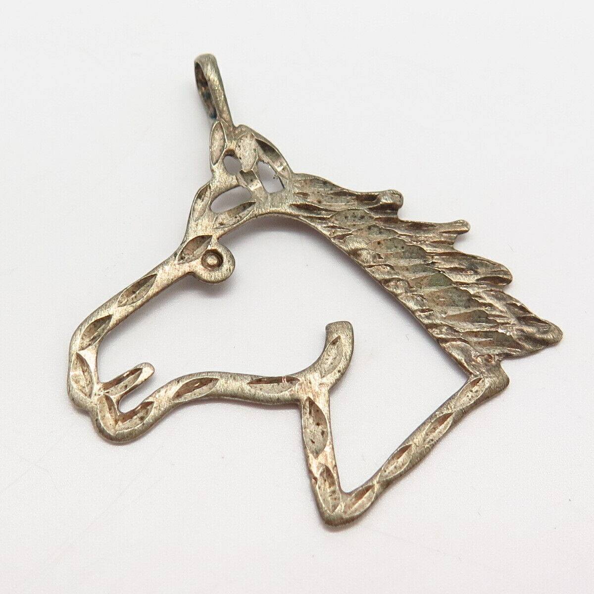 925 Sterling Silver Horse Head Design Pendant