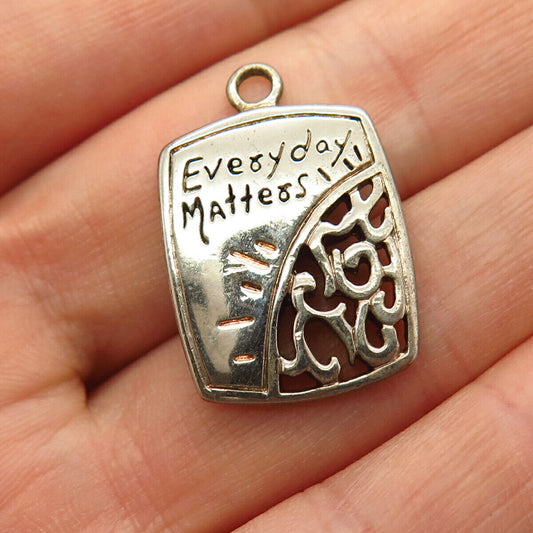 925 Sterling Silver "Everyday Matters" Inspirational Theme Pendant