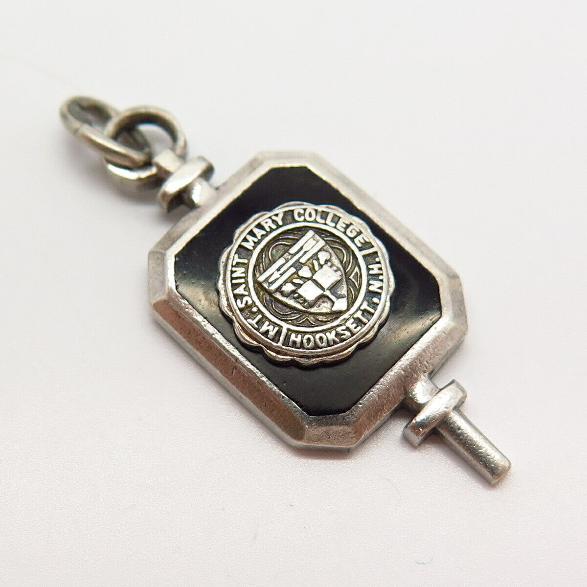 925 Sterling Silver Vintage Enamel "Mount Saint Mary College" Pendant