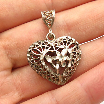 925 Sterling Silver Ornate Floral Design Pendant