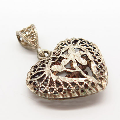 925 Sterling Silver Ornate Floral Design Pendant