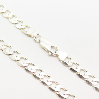 925 Sterling Silver Classic Cuban Chain Necklace 23"