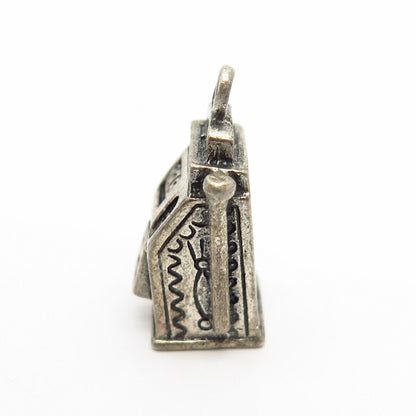 925 Sterling Silver Vintage Slot Machine For Good Luck Charm Pendant