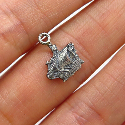 925 Sterling Silver Vintage Sailboat Small Charm Pendant