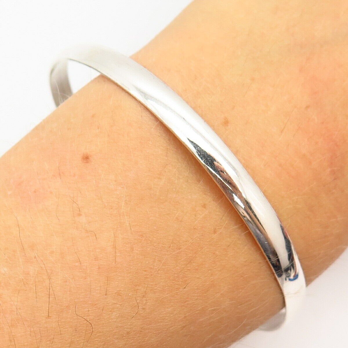 925 Sterling Silver Mexico Classic Bangle Bracelet 9"