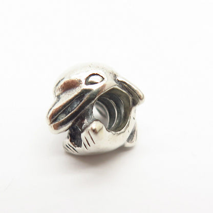 925 Sterling Silver Pandora Friendly Dolphin Design Bead Charm