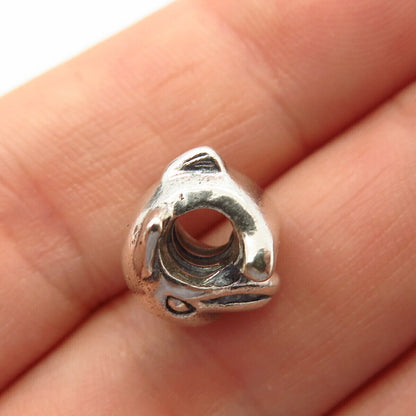 925 Sterling Silver Pandora Friendly Dolphin Design Bead Charm