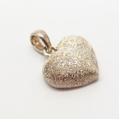 925 Sterling Silver Textured Heart Design Pendant