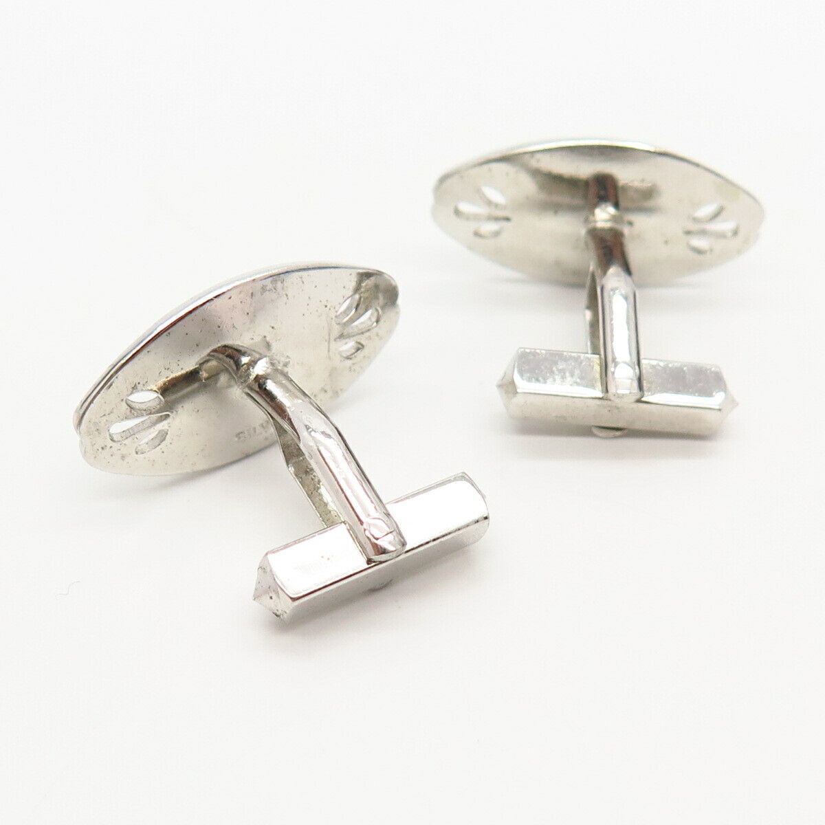 925 Sterling Silver Vintage Japan Real Akoya Pearl Cufflinks