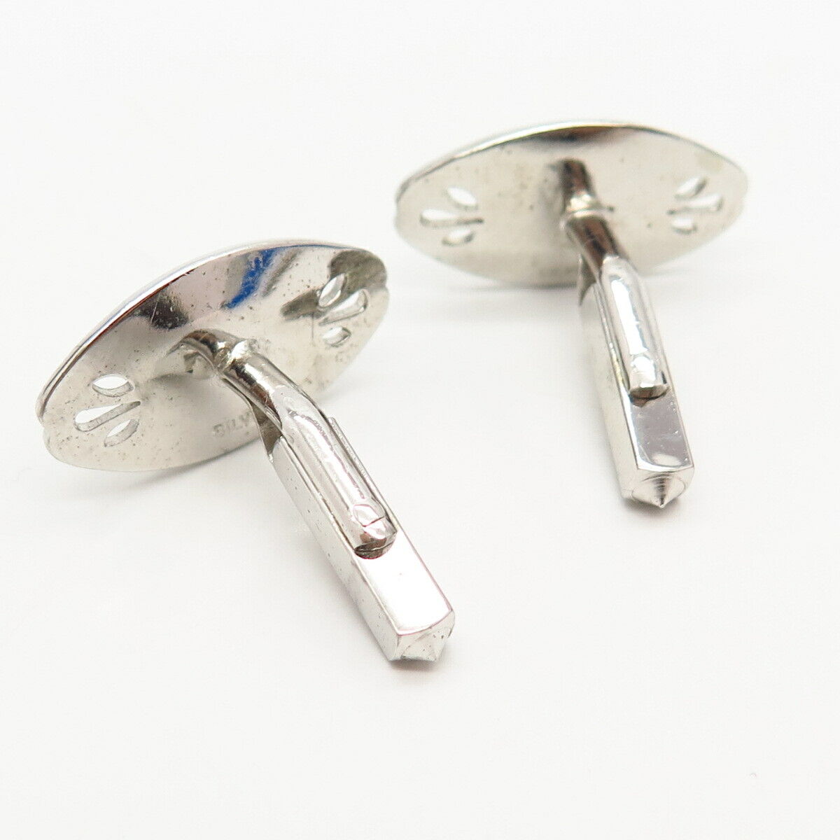 925 Sterling Silver Vintage Japan Real Akoya Pearl Cufflinks