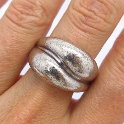 925 Sterling Silver Vintage J. Esposito Modernist Design Ring Size 8 3/4