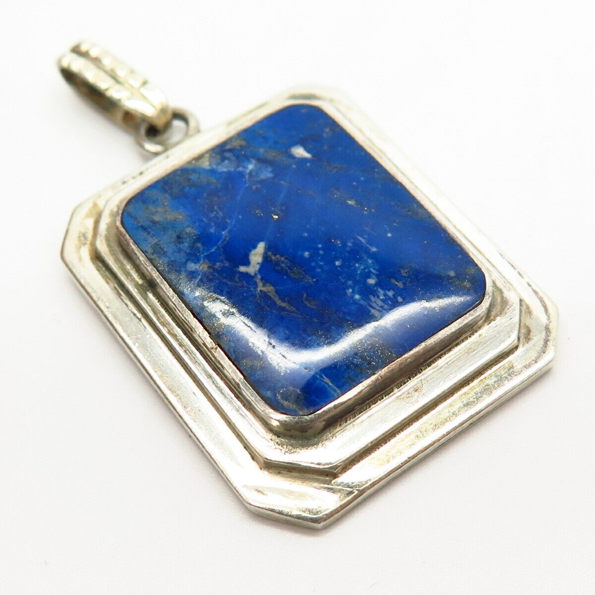 925 Sterling Silver Real Lapis Lazuli Gemstone Pendant