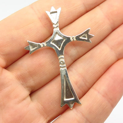 925 Sterling Silver Abstract Cross Slide Pendant