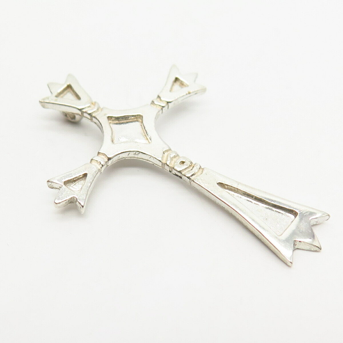 925 Sterling Silver Abstract Cross Slide Pendant