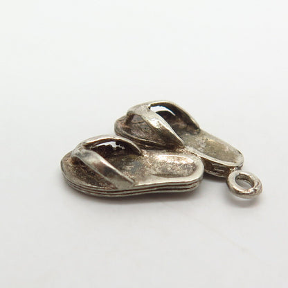 925 Sterling Silver Flip Flop Sandals Design Charm Pendant