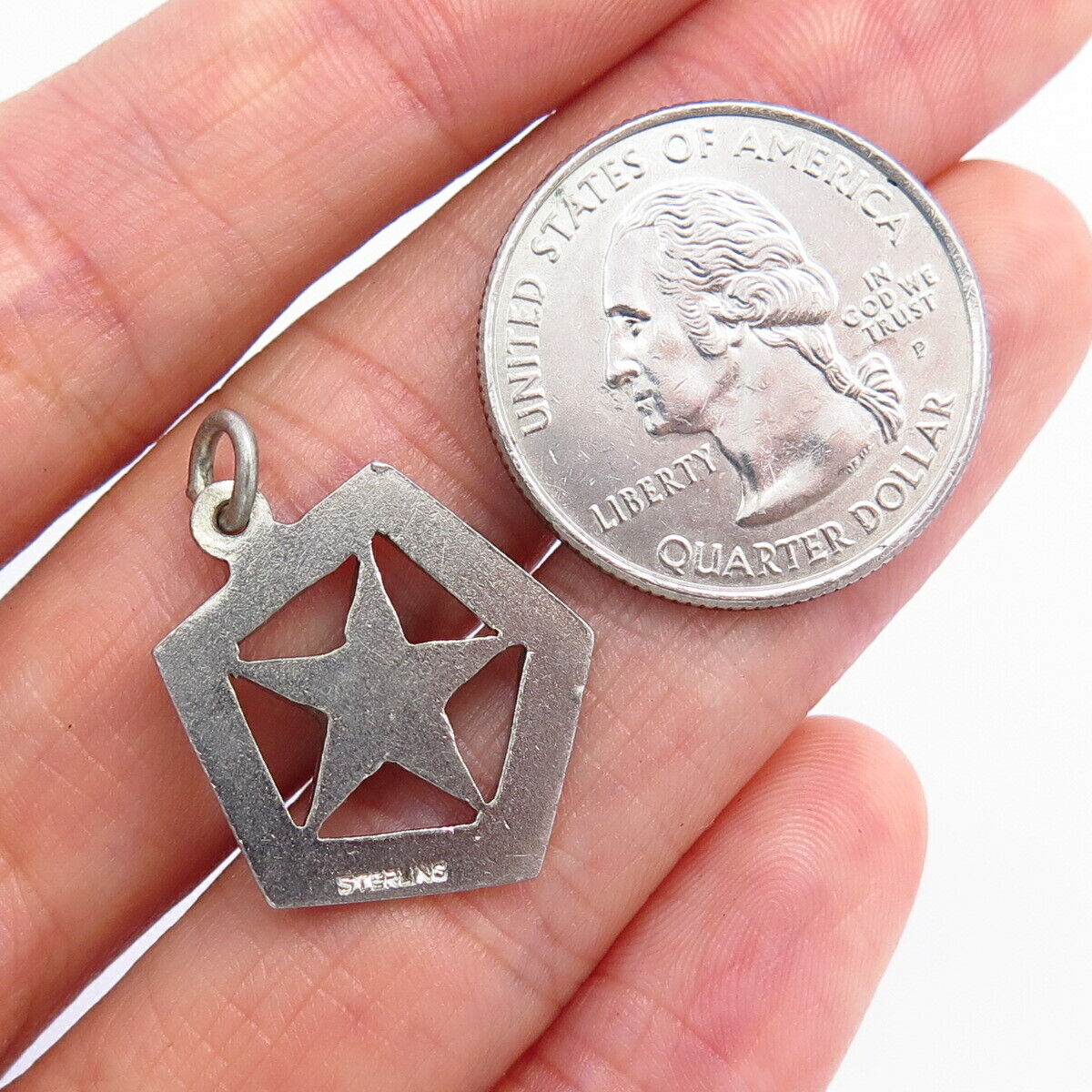 925 Sterling Silver Vintage Enamel "Worthy District Deputy" Charm Pendant