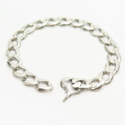 925 Sterling Silver Men's Cuban Link Bracelet 8 1/4"