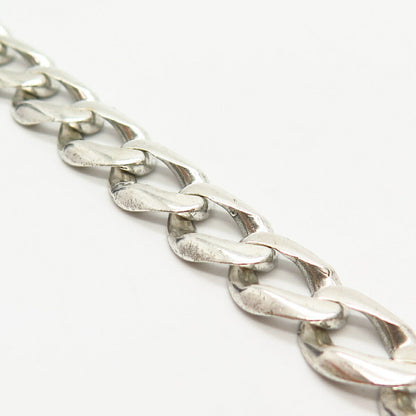 925 Sterling Silver Men's Cuban Link Bracelet 8 1/4"