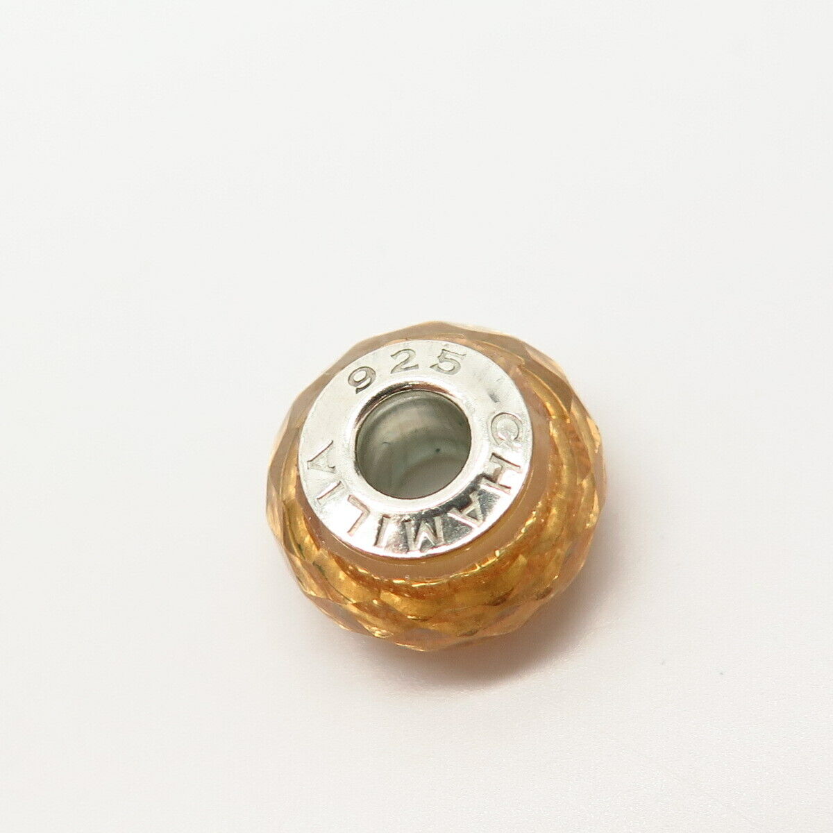 925 Sterling Silver Chamilia Yellow Glass November Birthstone Bead Charm