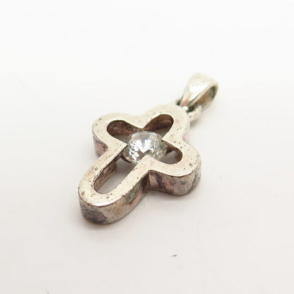 925 Sterling Silver C Z Cross Pendant