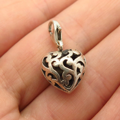 925 Sterling Silver Swirl Heart Design Pendant