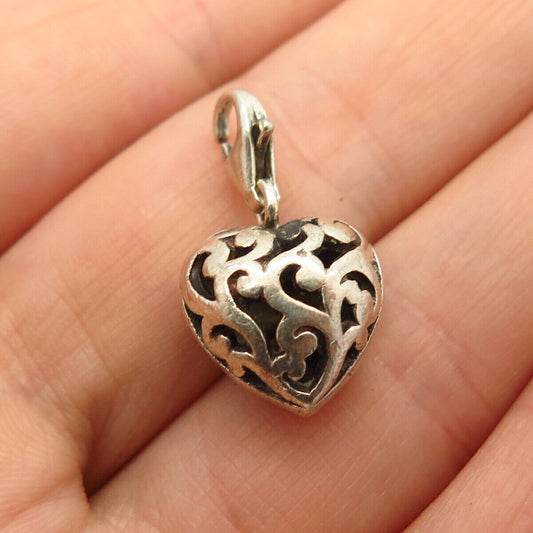 925 Sterling Silver Swirl Heart Design Pendant