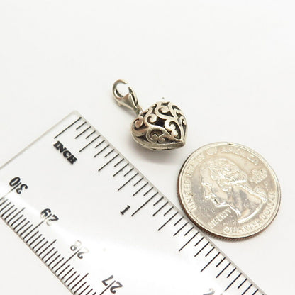 925 Sterling Silver Swirl Heart Design Pendant