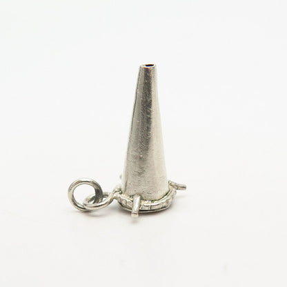 925 Sterling Silver Cone Design Charm Pendant