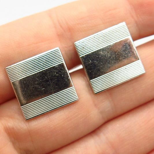 925 Sterling Silver Vintage Square Design Cufflinks