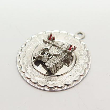 925 Sterling Silver Vintage Elco "Merry Christmas" Pendant