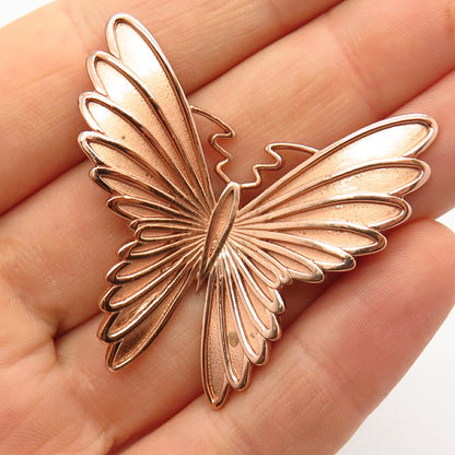 925 Sterling Silver Rose Gold Plated Butterfly Design Slide Pendant