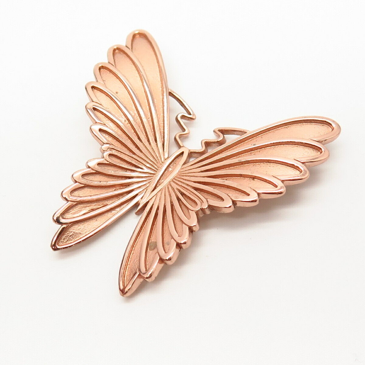 925 Sterling Silver Rose Gold Plated Butterfly Design Slide Pendant