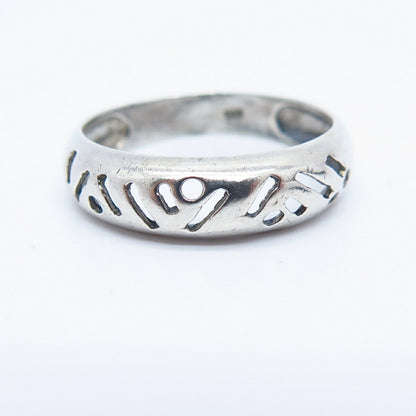 925 Sterling Silver Carved Design Ring