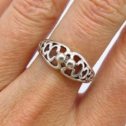 925 Sterling Silver Carved Ornate Design Ring