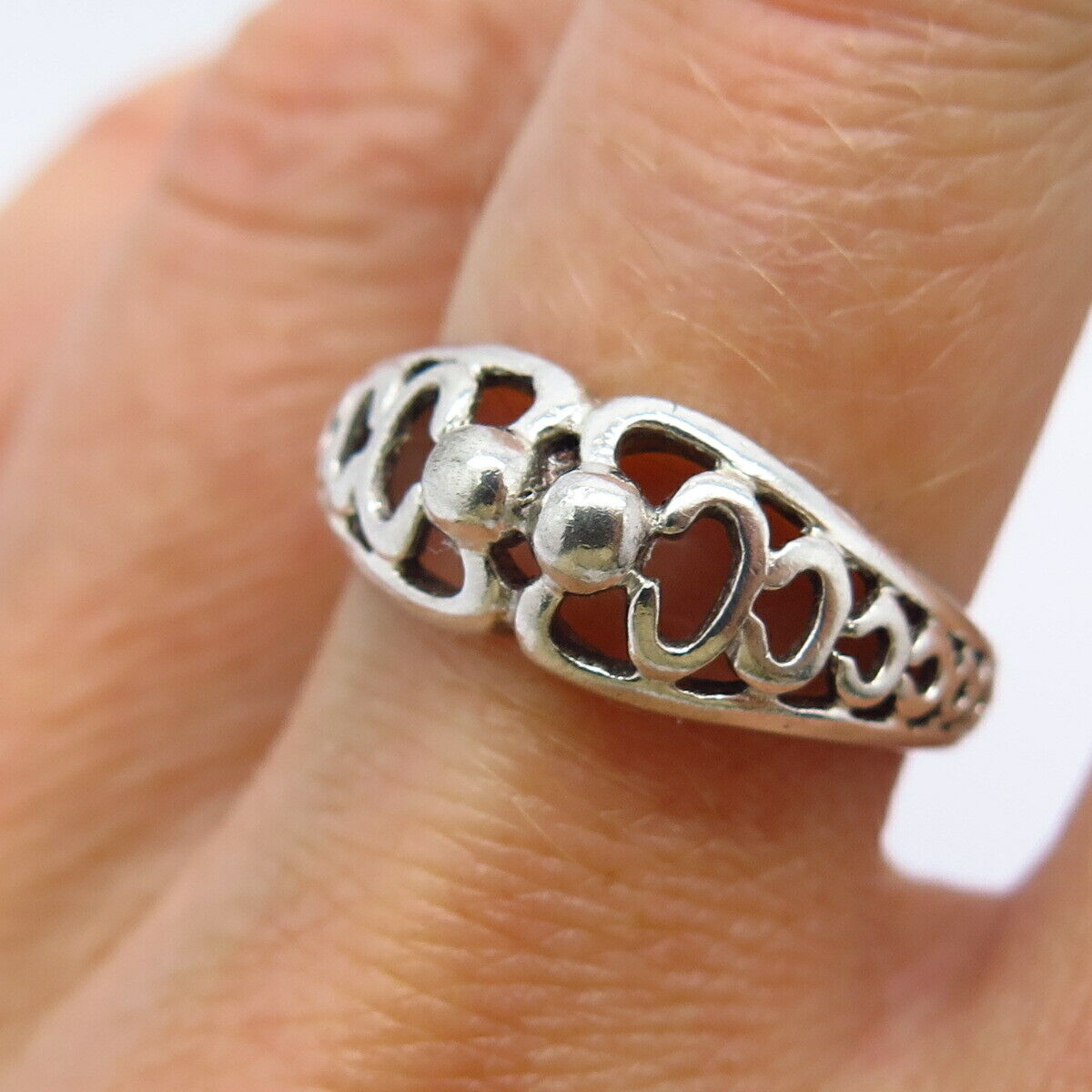 925 Sterling Silver Carved Ornate Design Ring