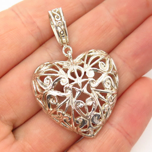 925 Sterling Silver Heart Design Pendant