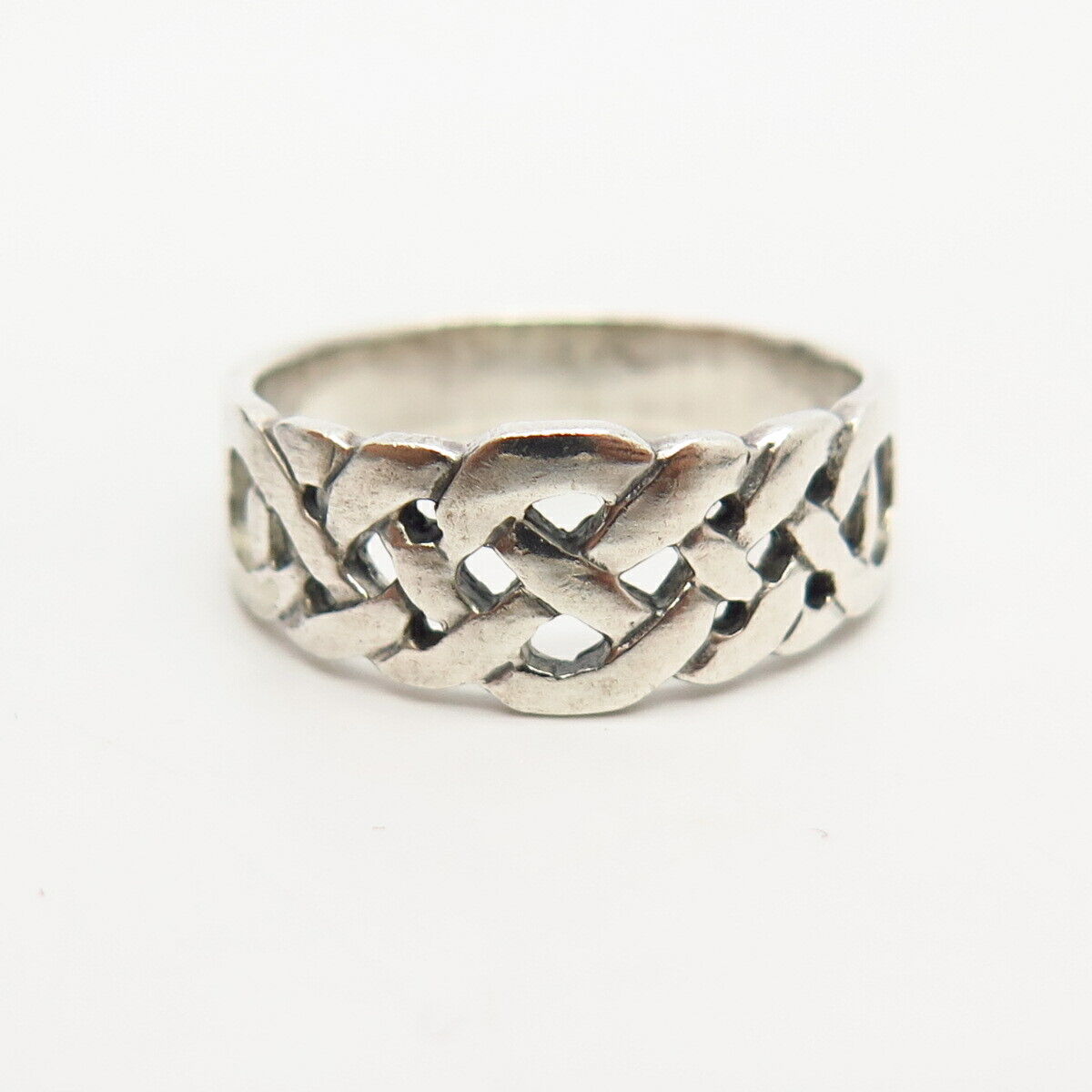 925 Sterling Silver Celtic / Viking Knot Design Ring Size 7 1/4