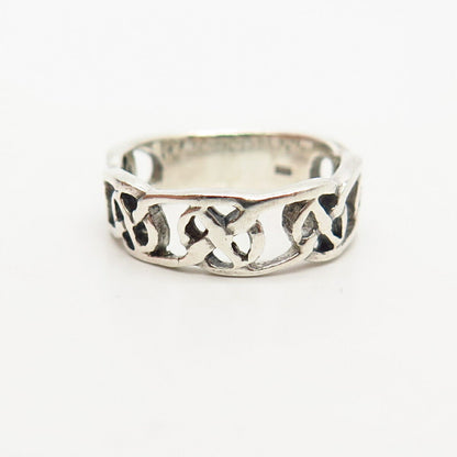 925 Sterling Silver Celtic Knot Design Band Ring Size 5.5