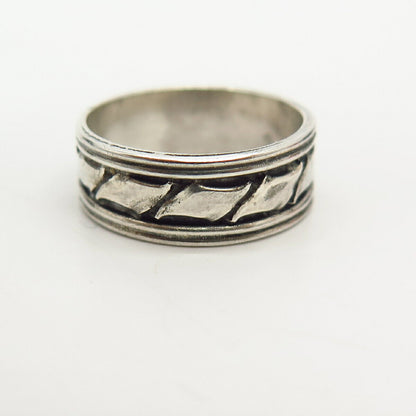 925 Sterling Silver Ornate Design Band Ring Size 5