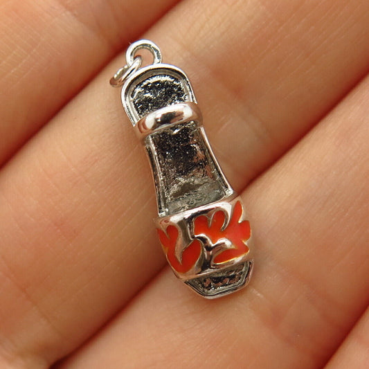 925 Sterling Silver Enamel Sandal Shoe Design Pendant