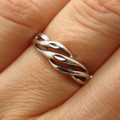 925 Sterling Silver Braided Design Ring Size 6