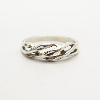 925 Sterling Silver Braided Design Ring Size 6