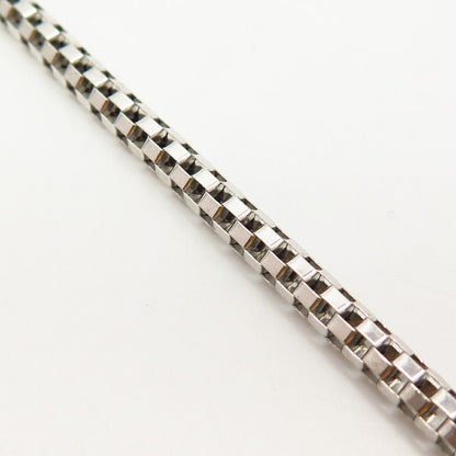 925 Sterling Silver Italy Round Fancy Box Link Bracelet