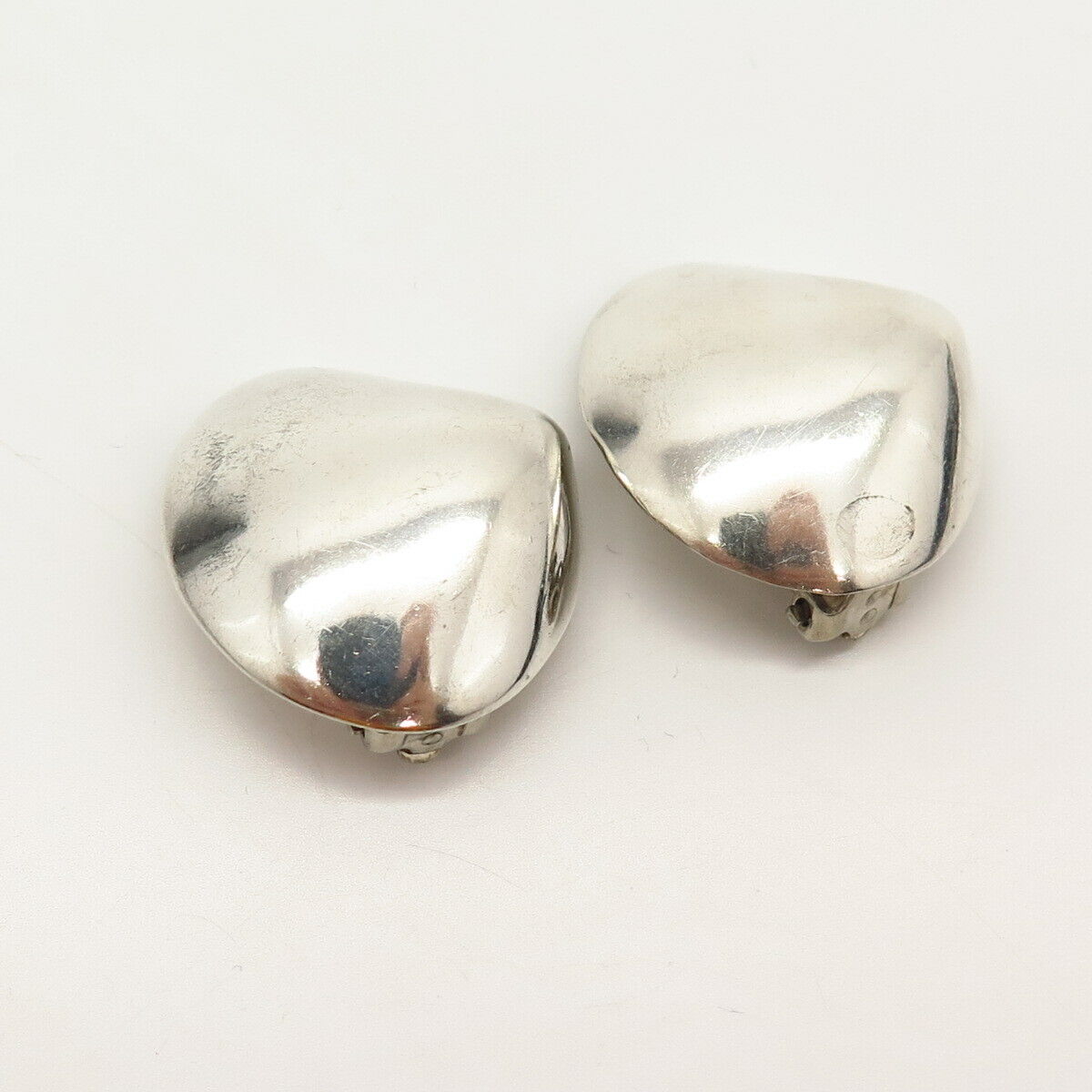 925 Sterling Silver Vintage Mexico Jondell Hollow Clip On Earrings