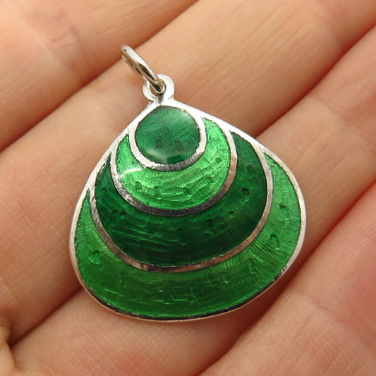 925 Sterling Silver Enamel Shell Design Pendant