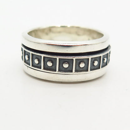 925 Sterling Silver Ornate Rotating Band Ring Size 9.5